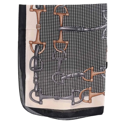 Black Buckle Square Scarf
