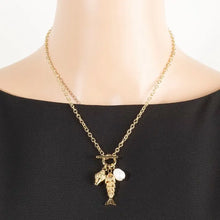 Pearl Fish Shell Charm Necklace
