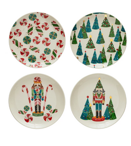 6" Round Holiday Pattern Plate