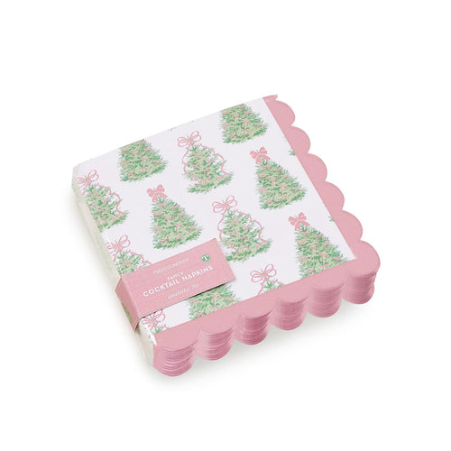 Pink Bow Tree Cocktail Napkins