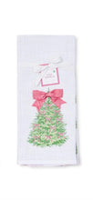 Pink Bow Christmas Tree Towel Set