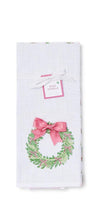 Pink Bow Christmas Wreath Towel Set