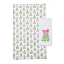 Pink Bow Christmas Tree Towel Set