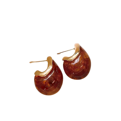 Tortoise Dome Teardrop Earring