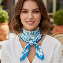 Blue Mosaic Tile Square Scarf