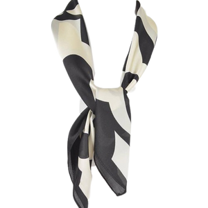 Black Floral Square Scarf
