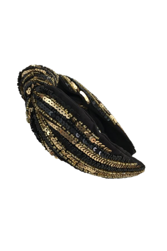 Sequin Black & Gold Headband