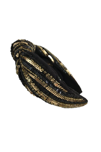 Sequin Black & Gold Headband
