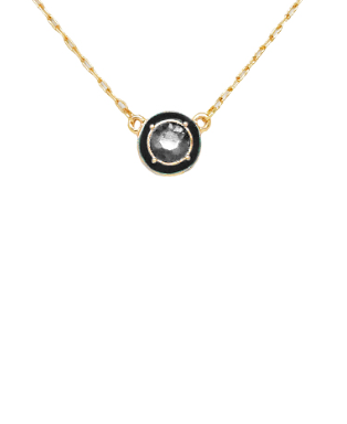 Black Glass Stone Necklace