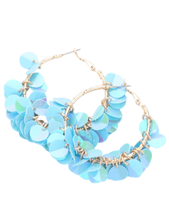 Blue Petal Cluster Earrings