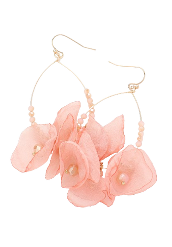 Blush Flower Oval Earring