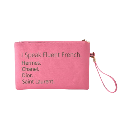 Pink Fluent French Wristlet