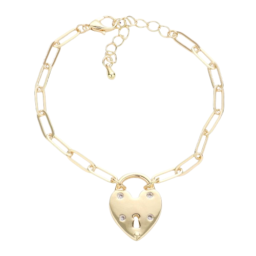 Heart Lock Charm Bracelet