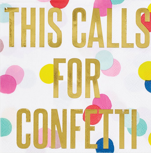 Calls for Confetti Cocktail Napkin