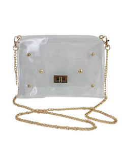 Clear Bag with Gold Chain