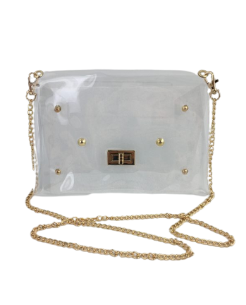 Clear Bag with Gold Chain