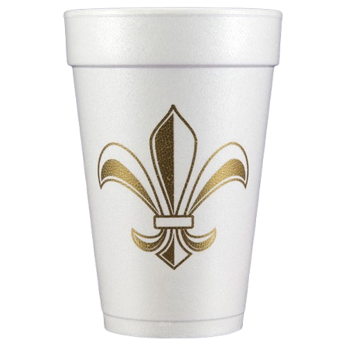 Fleur de Lis Styrofoam Cups