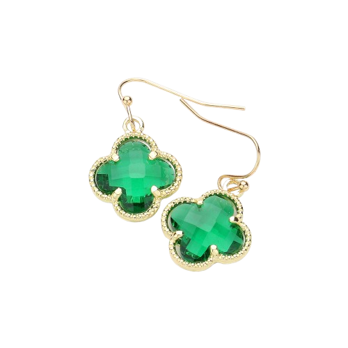 Emerald Quatrefoil Earrings