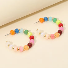 Multicolored Beaded Hoops
