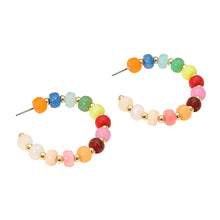 Multicolored Beaded Hoops