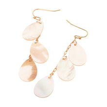 Three Pearl Disk Drop Earring