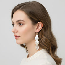 Three Pearl Disk Drop Earring