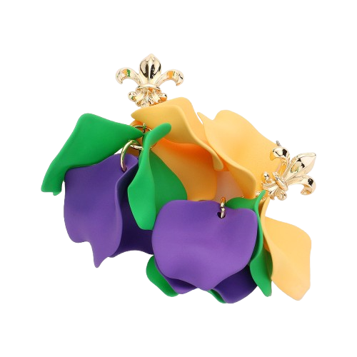 Mardi Gras Petal Post Earrings