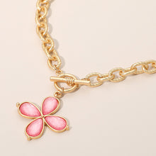 Pink Floral Toggle Necklace