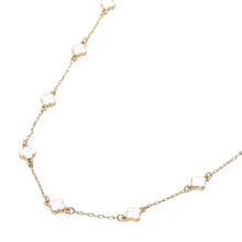 White Quatrefoil Station Necklace