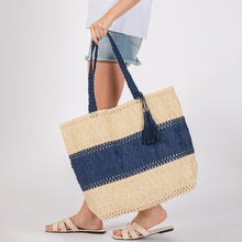 Navy Striped Beach Bag