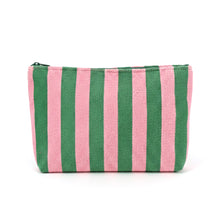 Pink and Green Striped Pouch
