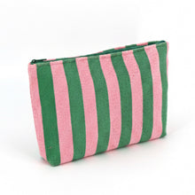 Pink and Green Striped Pouch