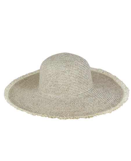 Ivory Frayed Edge Straw Hat