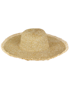 Ivory Frayed Edge Straw Hat