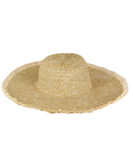 Ivory Frayed Edge Straw Hat