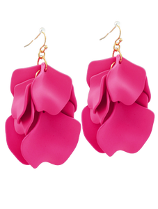Fuchsia Petal Cluster Earrings