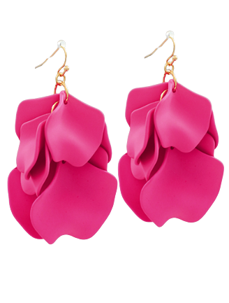 Fuchsia Petal Cluster Earrings