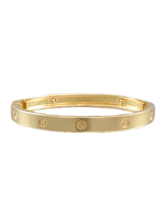 Gold Circle Engraved Bracelet