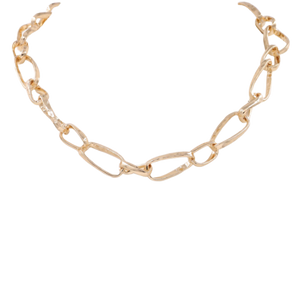 Gold 17" Crumple Necklace