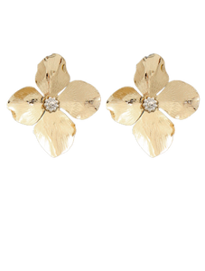 Gold Flower Post Earrings