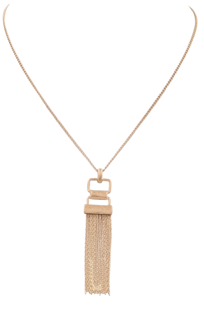 Gold Tassel Pendant Necklace