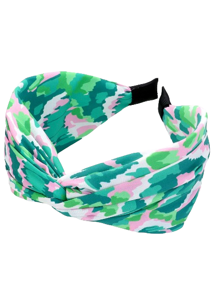 Pink Green Print Headband