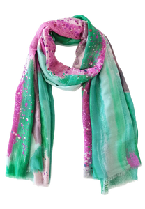 Green/Purple Brush Stroke Scarf