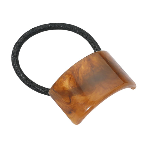 Brown Rectangle Ponytail Holder