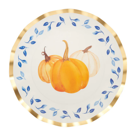 Harvest Blues Wavy Dinner Plate