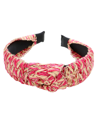 Fuchsia & Ivory Knot Headband