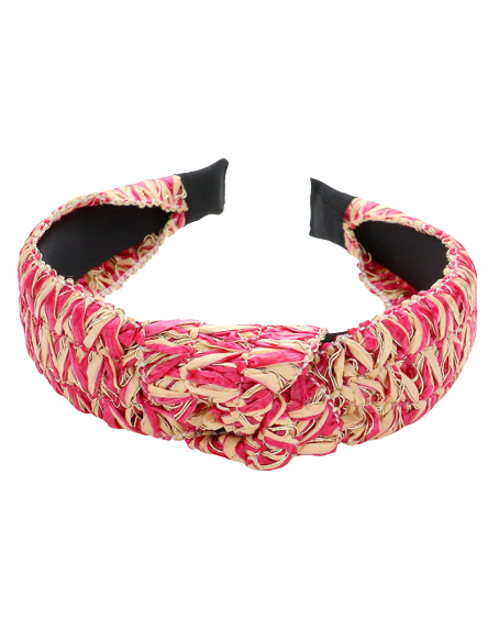 Fuchsia & Ivory Knot Headband
