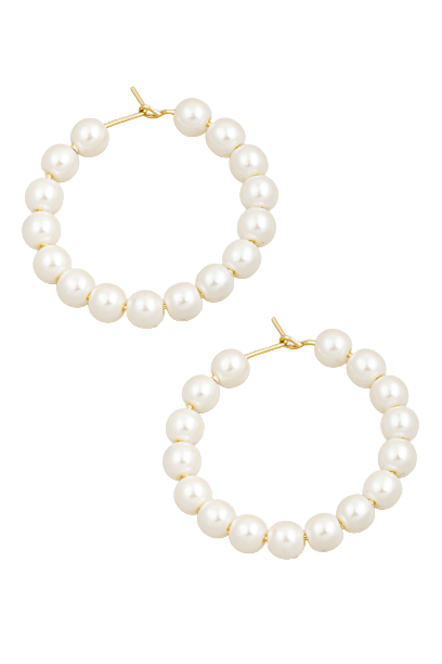 Pearl Ball Bead Hoops