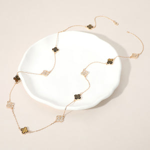 Brown Clover Long Necklace