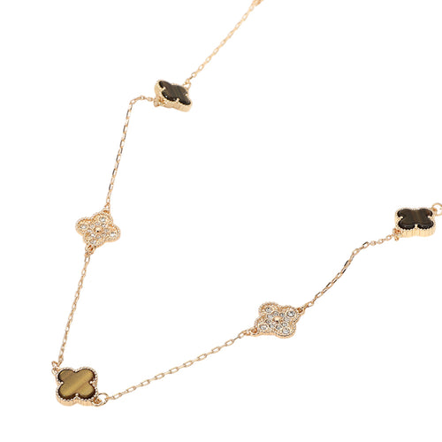 Brown Clover Long Necklace
